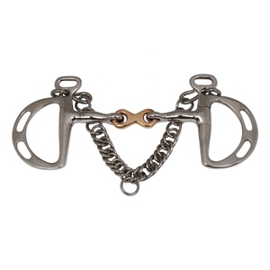 Kimblewick Uxeter Copper Link Horse Bits Equipo ecuestre equino de doble articulación Caballo de cuero duradero Cría estable - Product Image 1