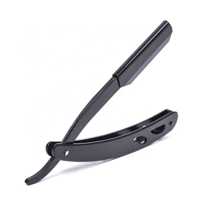 Wholesale Turkish Style Black Straight Razor Stainless Steel <b>Barber</b> Shaving Tool Custom Branding OEM for Men - Product Image 1