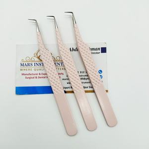 Modèle de botte de haute qualité 90 degrés Beige couleur diamant Grip Extensions de cils pince à épiler pour cils léger Griping parfait - Product Image 5
