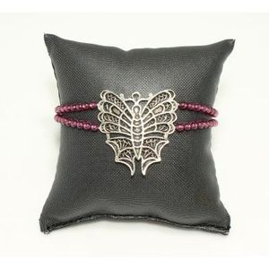 925 Sterling Silver Tennis <b>Bracelet</b> Garnet Stone Cross-shaped Butterfly Design Freshwater Pearl Rose Gold Diamond Gold Accent - Product Image 4