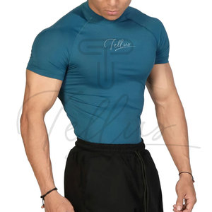 Chemise décontractée pour homme, couleur unie, manches longues, compression, double couche, coupe ajustée, spandex/polyester, séchage rapide - Product Image 5
