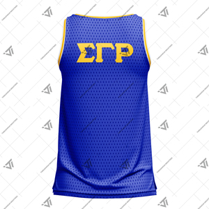 Grec Sigma Gamma Rho Sorority prêt à expédier maillot de basket-ball brodé en maille respirante | Maillot d'université d'attirail grec - Product Image 2