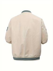 Best Selling Men's Winter Casual Letterman Varsity Jacket 100% Genuine <b>Cow</b> Skin Stand Custom Chenille Embroidery Plus Size - Product Image 2