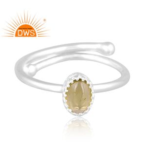 แหวนพลอยเพอริดอตธรรมชาติแร่เงินสเตอร์ลิงแหวนวางซ้อนกันได้ผู้ผลิตเครื่องประดับตามสั่ง - Product Image 3