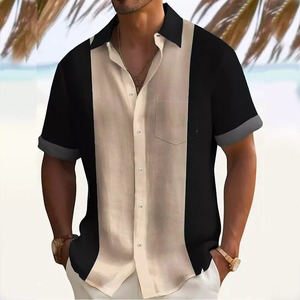 Nouveau hommes été chemises hommes manches t-shirt boutonné hauts vacances décontracté court surdimensionné personnalisé imprimé en vrac vêtements MS-TS-075 - Product Image 6