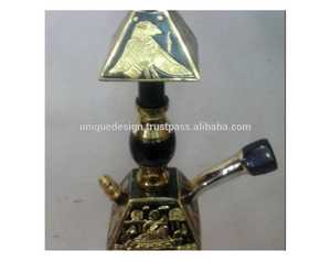 Chichas Farida de luxe, style égyptien pharaonique, en laiton massif, finition laquée, gravées à la main, mini édition limitée, laiton oxydé - Product Image 2