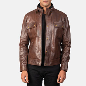 Fashionable Trend Pakistan Manufacturer Men's Coated Leather Jacket Stand Custom Quality Eco-Friendly <b>Vintage</b> Style Biker - Product Image 1