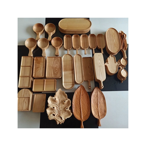 Bandejas de Madera Natural Pintadas a Mano con Flores, Redondas y Cuadradas, de Pino, Haya y Acacia, para Servir Alimentos y Té, con Asas, al Mejor Precio de Vietnam, Venta al Por Mayor - Product Image 1