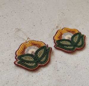 Oorbellen Boho étnico Mujer pendientes hechos a mano flor tejida cuentas de cristal trébol geométrico pendientes colgantes perla Aleación de moda - Product Image 6