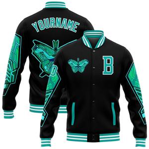 Direct Industry Wholesale Casual Winter Custom Light Blue <b>Gold</b>-Black Bomber Full-Snap Varsity Letterman Two Tone Jacket - Product Image 4
