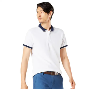 100% Cotton Men's Short Sleeve for Polo T-Shirts for Spring Summer Breathable Jersey <b>Fabric</b> Casual T-Shirt for Polo Style - Product Image 3