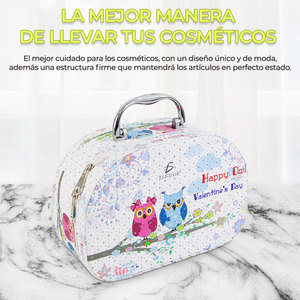 MAQ.09.6 Bolsa de Cosméticos de Lino Ecológica para Artículos de Aseo con Cierre de Cremallera, Estuche de Viaje Portátil de 3 Piezas Bordado - Product Image 6