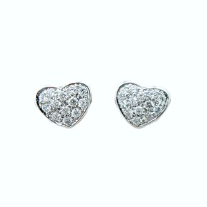 Boucles d'oreilles clous en or blanc massif 18 carats avec diamant naturel taille brillant rond, style amour, couleur G, pour femme, par Sheri Jewels - Product Image 1
