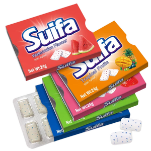 Venta al por mayor Goma de mascar sin aspartamo Ingredientes naturales herbales funcionales de energía Goma de mascar agridulce afrutada - Product Image 1