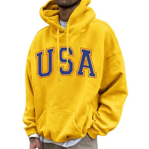 Sudadera con Capucha Extra Grande de Invierno Personalizada para Hombre, Hombros Caídos, Forro Polar, Resistente al Viento, con Bolsillo, Estilo Urbano Informal, Sudadera con Capucha OEM - Product Image 1
