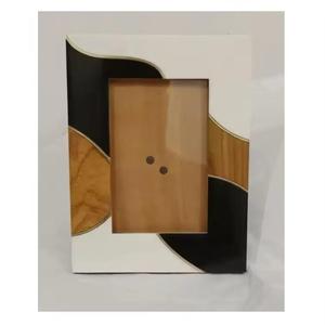 Best Quality MDF <b>Board</b> Resin And Bone Inlay Rectangle & <b>White</b> And Black Color Photo Frame Birthday Party Gift Used photo frame - Product Image 5
