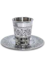 Copa Kiddush Judía Moderna Personalizada Más Popular, Plato Grabado, Venta Especial, Copa de Acero Inoxidable Plateada, Clásica, Directo de Fábrica - Product Image 6