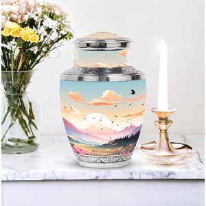 โกศบรรจุอัฐิอะลูมิเนียมร่วมสมัยคุณภาพสูงสำหรับบรรจุอัฐิมนุษย์ ของตกแต่งงานศพสำหรับผู้ปกครอง ขายส่ง - Product Image 5