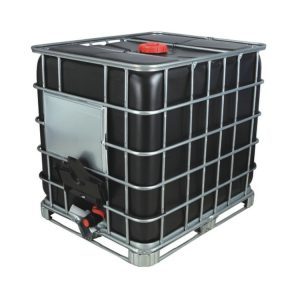 Nouveaux conteneurs IBC noirs de 1000 litres sur palettes en acier. Disponibilité : En stock - Product Image 3