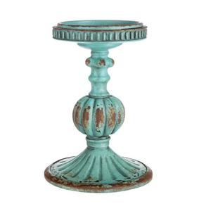 Juego de 3 portavelas de madera antiguo para decoración del hogar, decoración del hogar, boda, mesa usada - Product Image 2