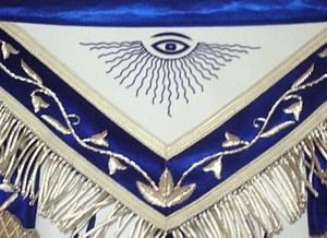 Delantal Masónico Regalia Lodge para Antiguo Maestro Masón, con Borde de Seda Azul, Cierre de Cremallera Plateado RAXINE, Bordado, Cadenas, Unisex, Forma de Almohada - Product Image 3