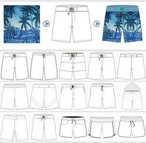 Short décontracté pour homme bleu clair et gris foncé, paire de coton mélangé doux avec cordon de serrage à la taille et poches latérales - Product Image 5