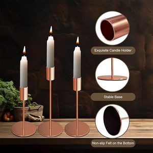 Bougeoir Votif Plaqué or Centres de Bougie Décoratifs en Métal Supports pour Bougie de Mariage Moule - Product Image 2