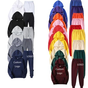 OEM High Quality Winter Windproof Polyester Zip Hoodies Sweatpants Custom <b>Track</b> <b>Suits</b> for Unisex Adults Plus Sizes XXL XL - Product Image 2