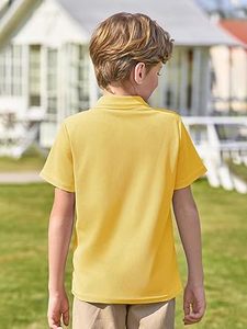 Venta al por mayor 100% algodón niños Polo camiseta verano manga corta amarillo para niños alta calidad Polo camiseta prendas de vestir exteriores transpirable - Product Image 2