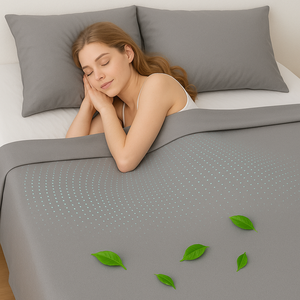 Ensemble de draps en coton uni 400 fils, taille King, 4 pièces, utilisation hôtelière, toutes saisons, doux pour la peau, respirant et lavable - Product Image 2