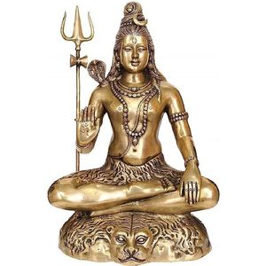 Nouveau design, best-seller, shiv traditionnel fait main avec trishul, en laiton, prix de gros, provenance Inde - Product Image 1