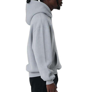 Sudadera con Capucha Extra Grande para Hombre, Color Gris Sólido, Felpa de Algodón, Sudadera Informal con Capucha, Corte Regular, Ropa de Otoño - Product Image 2
