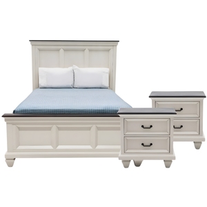Solid Mahogany Farmhouse Style King Size <b>Bedroom</b> Furniture <b>Set</b> with Panel Bed Nightstand & Storage for Villa <b>Hotel</b> & Apartment - Product Image 4