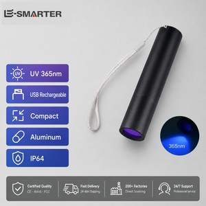 <span class=keywords><strong>ไฟฉาย</strong></span>ยูวี 365 นาโนเมตร อลูมิเนียมอัลลอยด์ ชาร์จผ่าน USB สำหรับตรวจจับธนบัตรปลอม ตรวจสอบคราบสัตว์เลี้ยงในกรณีฉุกเฉิน - Product Image 3