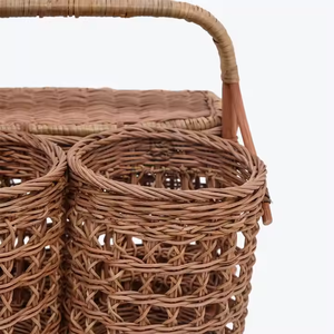 Panier de pique-nique en rotin vintage écologique avec stockage de bouteilles de vin du fournisseur vietnamien - Product Image 5