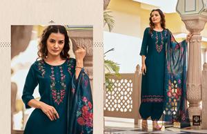 Imprimé organza dupatta avec dentelle fantaisie et tussle avec broderie et travail manuel en soie - Product Image 5