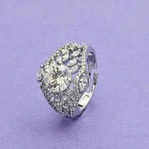 แหวนเพชร CZ แฟชั่นดีไซน์สุดหรูพร้อมชุบโรเดียม - Product Image 6