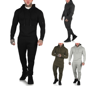 Ensemble de survêtements pour hommes d'hiver à la mode Costume de sport Bomber à capuche Style Full Top Bottoms Jogging Survêtement - Product Image 1