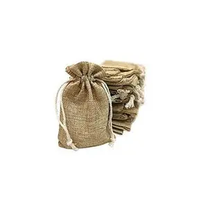Джутовый мешок, маленький натуральный мешочек для ювелирных изделий с Кулиской