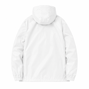 <b>Men's</b> <b>White</b> Hooded Canvas Puffer Jacket Breathable Windproof Zipper Closure Casual Spring <b>Coat</b> Polyester Filling OEM Service - Product Image 2