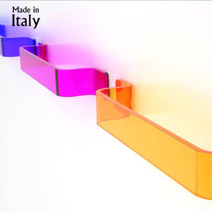 Moderno ADELE acrílico transparente respetuoso con el medio ambiente muebles de baño de lujo duradero ahorro de espacio toallero con almacenamiento hecho Italia - Product Image 1