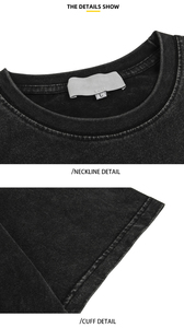 Camiseta de gran tamaño con lavado ácido en blanco al por mayor, Camiseta con estampado gráfico para hombre, camiseta Vintage desgastada a la moda - Product Image 6