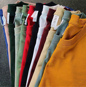 T-shirts blancs personnalisés en coton imprimés pour hommes T-shirt graphique uni lourd de luxe surdimensionné pour hommes - Product Image 2
