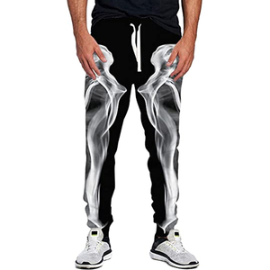 Pantalons de jogging vintage délavés légers imprimés à l'écran en soie pour hommes, parfaits pour la salle de sport, le sport, la course à pied, 100% coton - Product Image 1