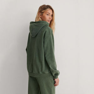 Sudadera con capucha lavada con ácido de gran tamaño para mujer, ropa de calle 100% de algodón pesado, sudaderas con capucha con hombros caídos para mujer, ropa OEM personalizada - Product Image 4