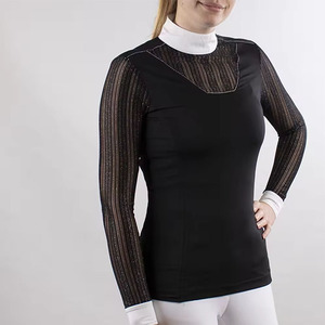 Nouveau design, vêtements de sport pour femmes, chemises d'équitation en plein air, vente en gros de chemises de concours à manches courtes avec logo personnalisé - Product Image 4