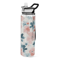 Bouteille d'eau portable en Tritan avec impression UV personnalisée, sans BPA, anti-fuite, avec paille, pour le sport haut de gamme