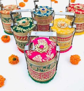 Caja de contenedor de acero decorativa Eid Ramadan Party Return Gift Wedding Nikah Favor Sweets & Dry Fruit Laddoo Box Regalos para invitados - Product Image 3