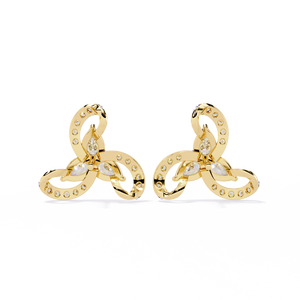 Boucles d'oreilles en or 18 carats brillantes avec diamant de laboratoire, boucles d'oreilles de qualité supérieure - Product Image 2