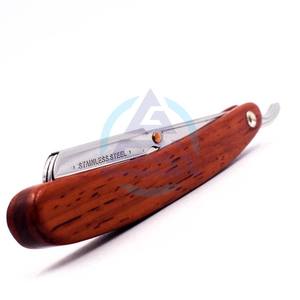 Navaja de Afeitar Recta Plegable Personalizable de Acero Inoxidable Negra, Marca Privada y Envío Directo - Product Image 1